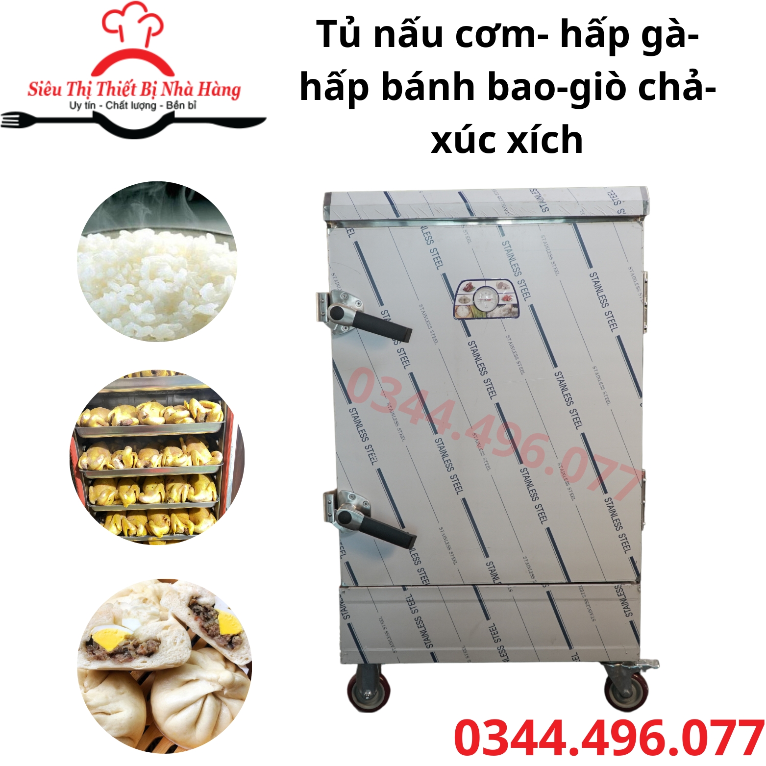 tủ hấp cơm 8 khay siêu nhanh cho nhà hàng